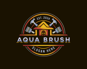 Hammer Paint Brush Maintenance logo design