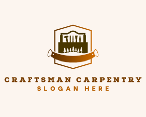 Woodworking Carpentry Tools logo design