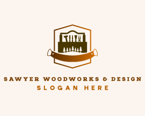 Woodworking Carpentry Tools logo design