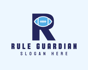 Blue R Football logo design