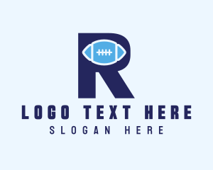 Rugby - Blue R Football logo design
