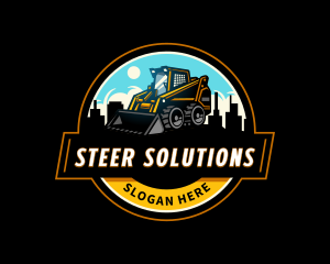 Skid Steer Loader Construction Mining logo design