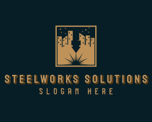 Industrial Building Laser Engraving logo design