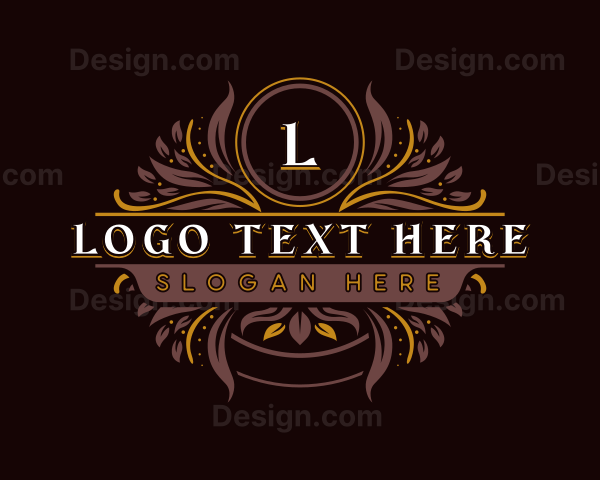 Botanical Floral Luxury Crest Logo