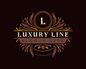 Botanical Floral Luxury Crest logo design