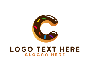 Donuts - Donut Dessert Cafe Letter C logo design