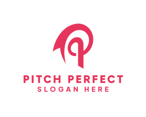 Pink Ribbon Letter P  logo design