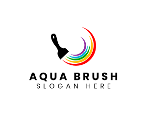 Painting Brush Rainbow logo design