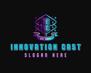 Microphone Podcast Studio logo design