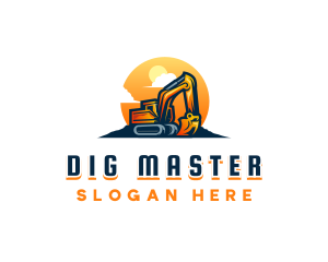 Excavator Digging Machine logo design