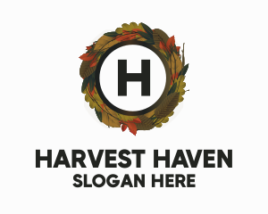 Autumn Forest Wreath logo design