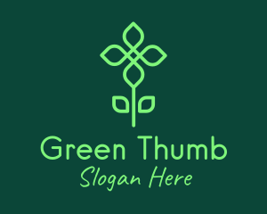 Green Infinity Flower logo design