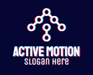 Static Motion Arrow Tech logo design