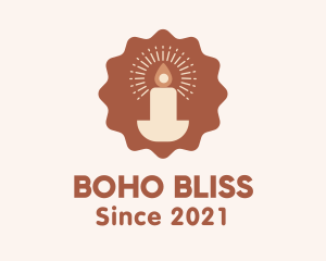 Boho Candle Stamp logo design