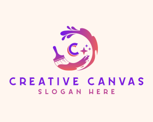 Creative Art Paintbrush  logo design