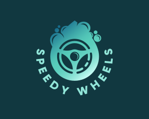 Steering Wheel Car Wash  logo design