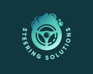Steering Wheel Car Wash  logo design