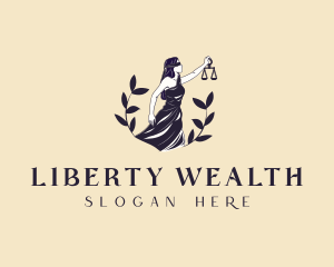 Justice Scale Liberty Woman logo design