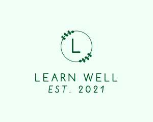 Leaves Wreath Wellness logo design