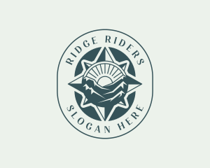 Mountain Hiking Compass logo design