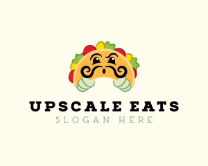 Mexican Taco Moustache logo design