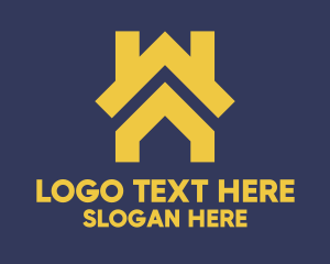 Yellow Housing Contractor  Logo