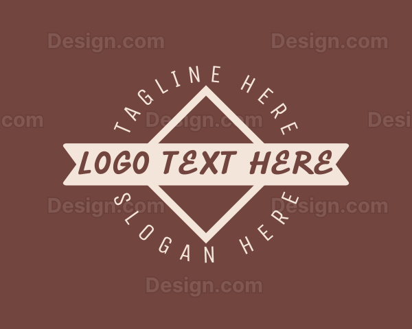 Retro Generic Diamond Banner Logo