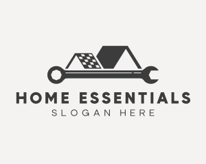 Home Roof Repair Wrench logo design