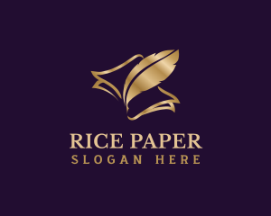 Paper Feather Quill logo design