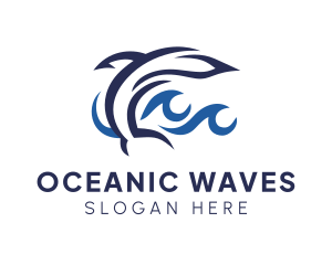 Aquatic Dolphin Wave logo design
