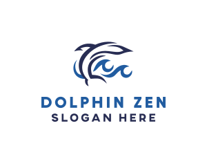 Aquatic Dolphin Wave logo