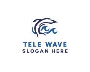 Aquatic Dolphin Wave logo design