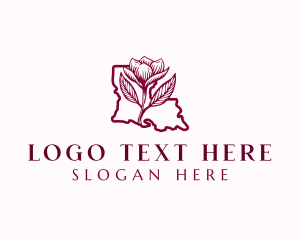 Louisiana Magnolia Flower logo