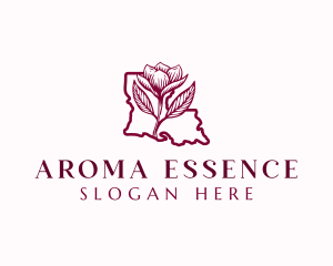 Louisiana Magnolia Flower Logo