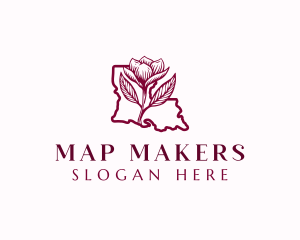 Louisiana Magnolia Flower logo design