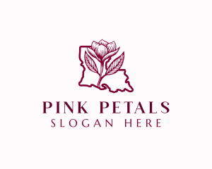 Louisiana Magnolia Flower logo design