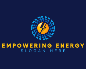 Solar Electricity Lightning logo design