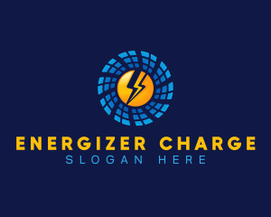 Solar Electricity Lightning logo design