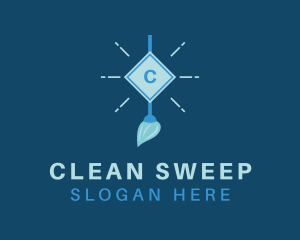 Housekeeper Cleaning Mop  logo design