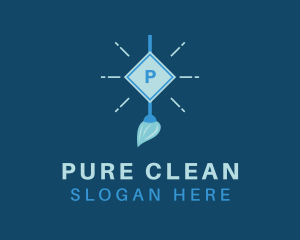 Housekeeper Cleaning Mop  logo design