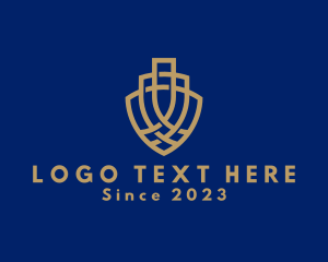 Elegant Celtic Tower Shield logo