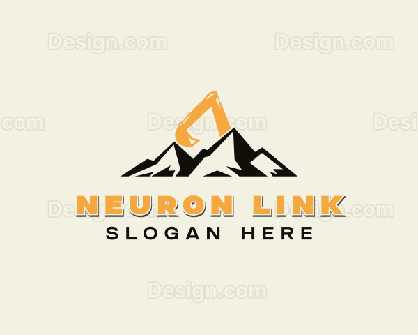 Mountain Excavator Mining Logo