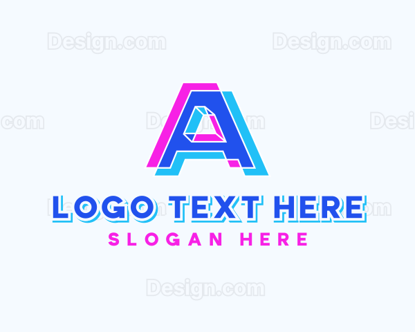 Digital Cyber Brand Letter A Logo