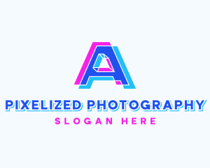 Digital Cyber Brand Letter A logo design