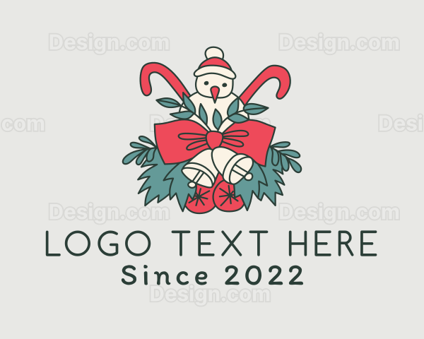 Festive Holiday Wreath Logo