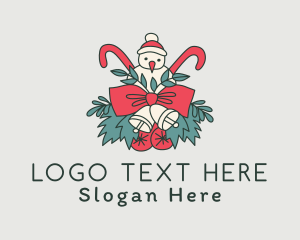 Festive Holiday Wreath Logo