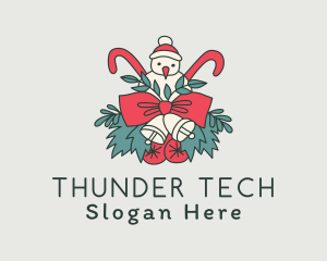 Festive Holiday Wreath Logo