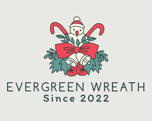 Festive Holiday Wreath logo design