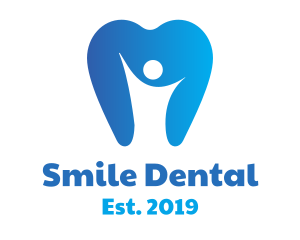 Blue Dental Dentist Tooth logo design