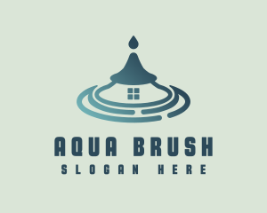 Abstract Home Water Droplet logo design